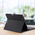 Pouzdro + klávesnice Apple iPad Pro 11" 5 gen. 2024, Dux Ducis TouchPad Leather Pen Slot, černé