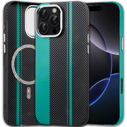 Pouzdro pro iPhone 16 Pro Max, Carbon Fiber MagSafe, černá / modrá