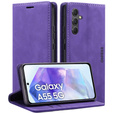 Pouzdro pro Samsung Galaxy A55, ERBORD Vintage peněženka s klopou, fialové + sklo na displej