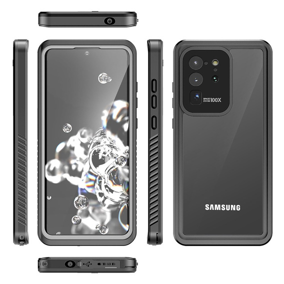 Vodotěsné pouzdro IP68 pro Samsung Galaxy S20 Ultra, černé