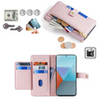 Klopové pouzdro pro Xiaomi Redmi Note 13 Pro 5G, Wallet Zipper Pocket, růžové