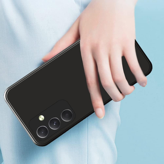 Pouzdro pro Samsung Galaxy A15, Silicone Lite, černé + 9H sklo