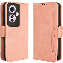 Klopové pouzdro pro Oppo Reno 11F 5G, Card Slot, růžové