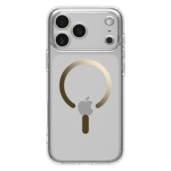 Spigen pouzdro pro iPhone 17 Pro, Ultra Hybrid MagSafe, čiré / zlaté