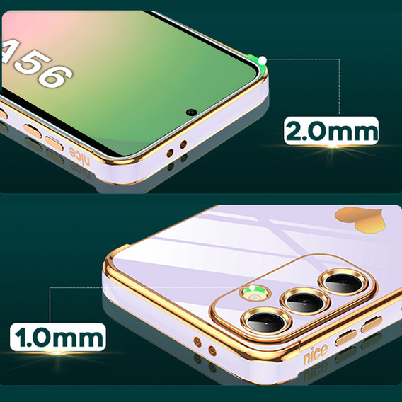 Pouzdro pro Samsung Galaxy A56, Electro heart, fialové + sklo 9H