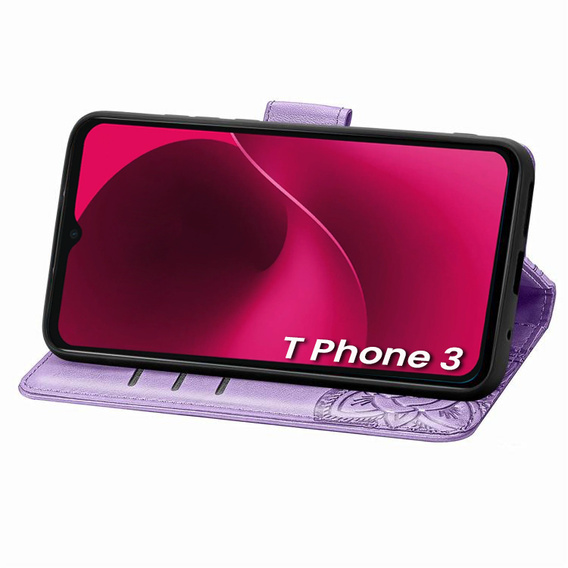 Klopové pouzdro pro T Phone 3 5G, Butterfly, fialové
