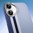Pouzdro pro iPhone 16, Carbon Fiber MagSafe, modré