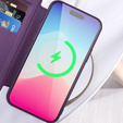 Klopové pouzdro pro iPhone 15, RFID Wallet MagSafe CamShield, fialové