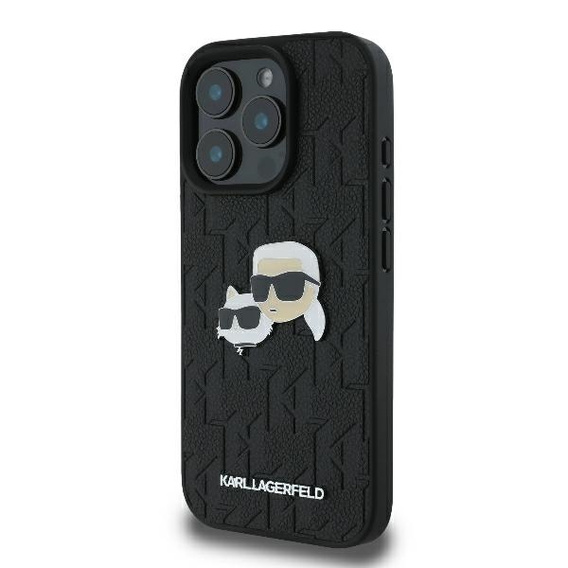 Pouzdro Karl Lagerfeld Hardcase Monogram Karl & Choupette Head Pin pro iPhone 16 Pro