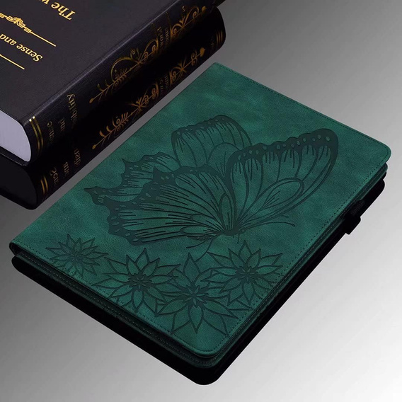 Pouzdro pro Lenovo Tab M9, Wallet Pen Slot, butterflies, hnědé