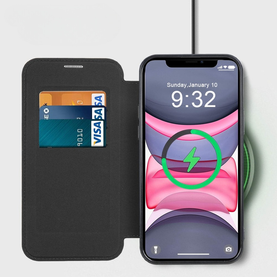 Klopové pouzdro pro iPhone 11, RFID Wallet MagSafe CamShield, černé