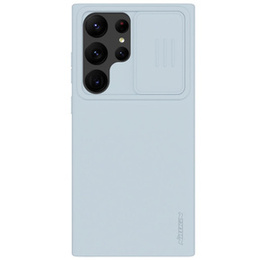 NILLKIN pouzdro pro Samsung Galaxy S23 Ultra, silikonové pouzdro CamShield pro MagSafe, modré