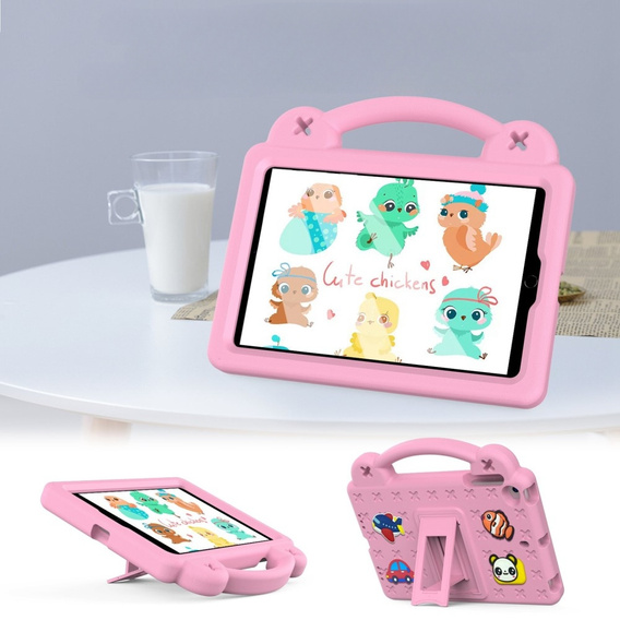Dětské pouzdro pro iPad mini 7.9" 2019/2015/2014/2013/2012 (5/4/3/2/1 gen.), Cute Patterns, se stojánkem, růžové