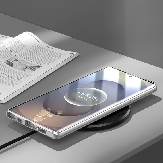 Pouzdro pro Samsung Galaxy S25 Ultra, Magnetic Dual Glass, stříbrné