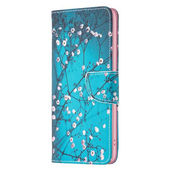 Klopové pouzdro pro Motorola Moto G84 5G, Wallet, sakura, modré