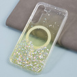 Pouzdro pro Samsung Galaxy S24, Glittery, pro MagSafe, žluté