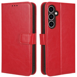 Klopové pouzdro pro Samsung Galaxy A26, Crazy Horse Wallet, červené