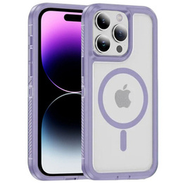 Pouzdro s rámečkem pro iPhone 14 Pro, pro MagSafe, transparentní / fialové