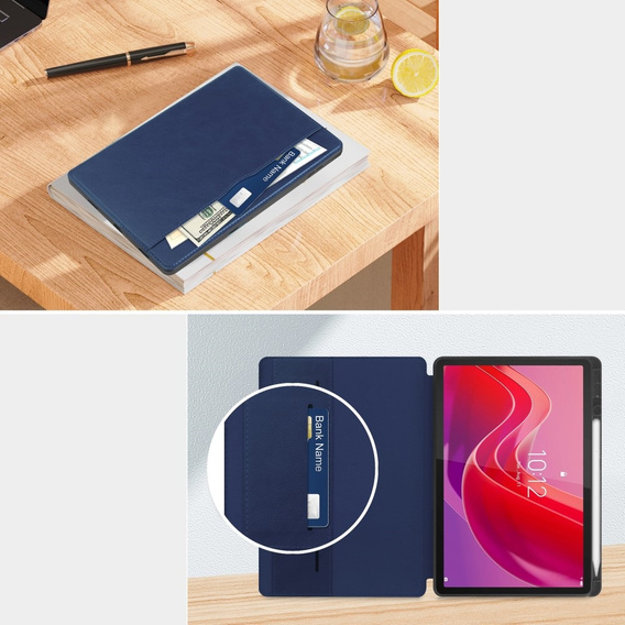Pouzdro pro Lenovo Tab M11, Business Card and Pen Slot, modré