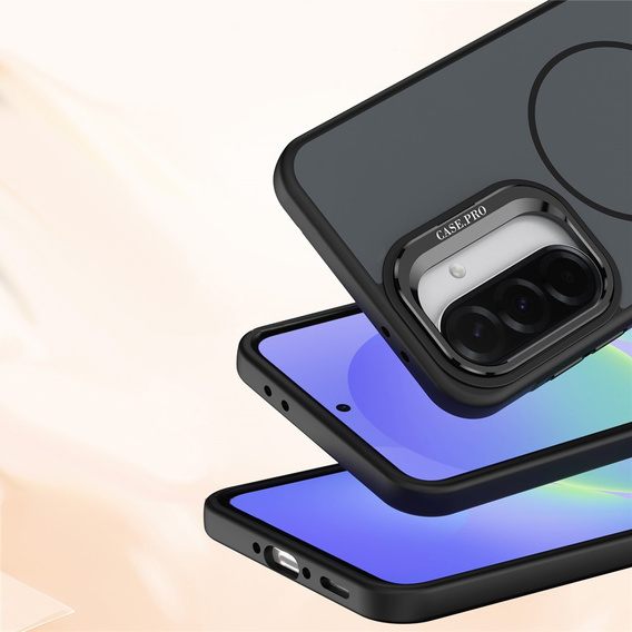 Skin-touch pouzdro s podstavcem pro MagSafe pro Samsung Galaxy A57 5G, černé