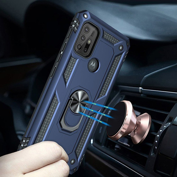 Pancéřové pouzdro pro Motorola Moto G10/G30, Nox Case Ring, modré
