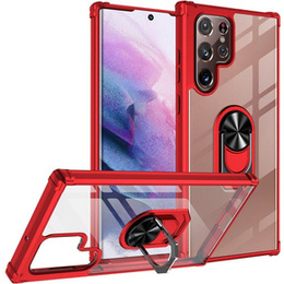 Pouzdro pro Samsung Galaxy S23 Ultra, Clear Ring, červené
