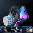 Pouzdro pro iPhone 16 Pro Max, pro MagSafe, ERBORD Matt Case, černý + sklo na displej