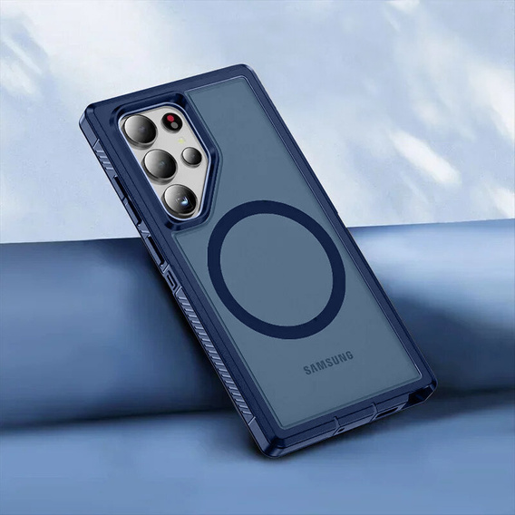 Pouzdro s rámečkem pro Samsung Galaxy S22 Ultra, pro MagSafe, modré