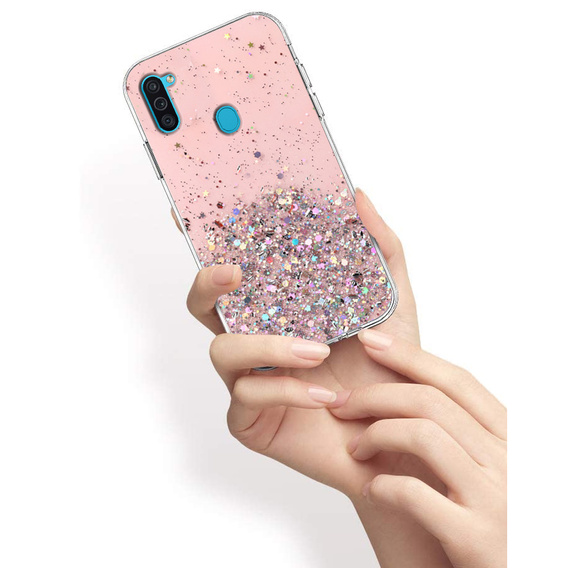 Pouzdro pro Samsung Galaxy A11 / M11, Glittery, růžové