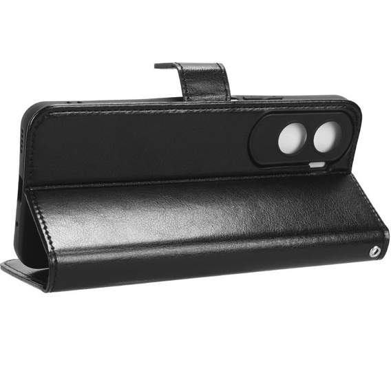 Klopové pouzdro pro Honor 90 Lite 5G, Crazy Horse Wallet, černé