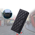 Pouzdro s klopou pro Samsung Galaxy S25, Rhombus Crossbody Leather, černé