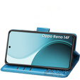 Klopové pouzdro pro Oppo Reno 14F, peněženka, Butterfly, modré
