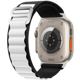 Nylonový řemínek pro Apple Watch 1/2/3/4/5/6/7/8/SE/ULTRA 42/44/45/49 mm, černý / bílý