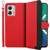 Klopové pouzdro pro Motorola Moto G53 / G23 / G13, KHAZNEH RFID, Dual Color, červené