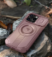 Pancéřové pouzdro pro iPhone 16 Pro, Dexnor CamProtect MagSafe, růžové (dva rámečky)