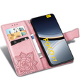 Klopové pouzdro pro Xiaomi Poco F7, Butterfly, růžové rose gold