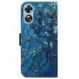 Klopové pouzdro pro Oppo A17, Wallet flowers, modré
