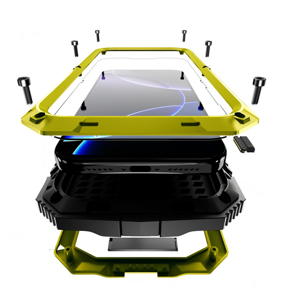 Pouzdro R-JUST s podstavcem a integrovaným sklem pro iPhone 17 Pro