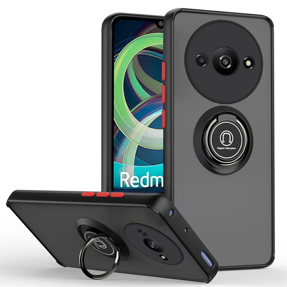 Silikonové pouzdro pro Xiaomi Redmi A3, s ochranou fotoaparátu, transparentní / černé