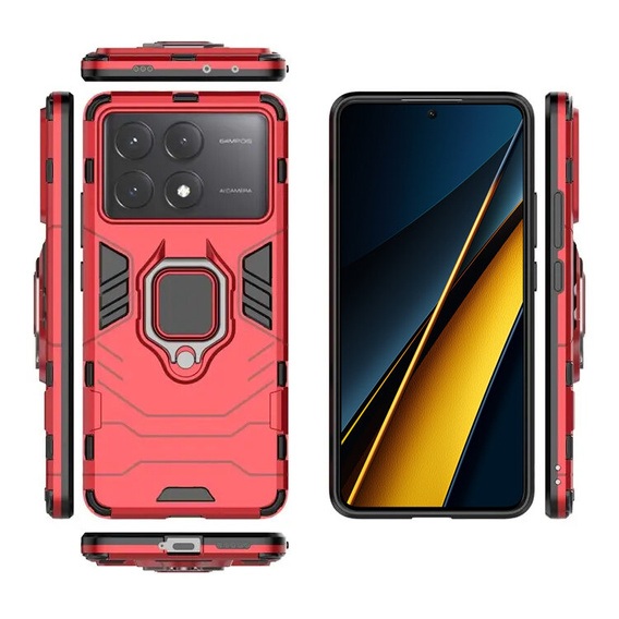 Pouzdro pro Xiaomi Poco X6 Pro 5G, Kickstand Ring, černé