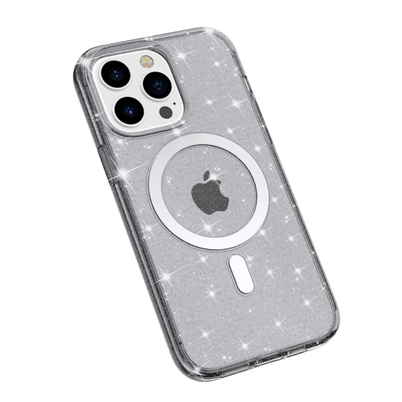 Pouzdro pro iPhone 14 Pro, Dropproof MagSafe Glitter, černé