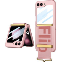 Pouzdro pro Galaxy Z Flip 5, Strap Cover, růžová / zelená