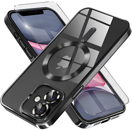Pouzdro pro iPhone 11, Electro MagSafe, černé + sklo na displej