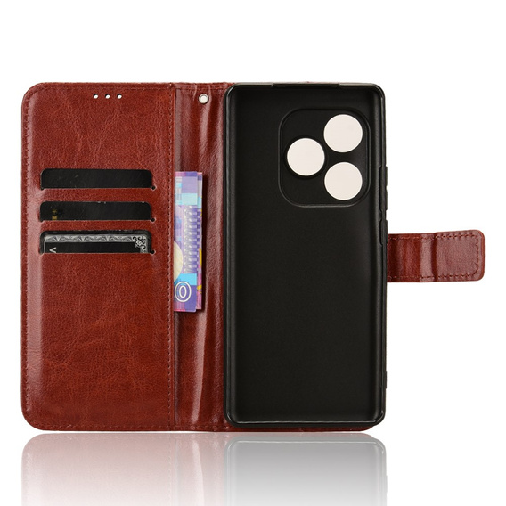 Klopové pouzdro pro Realme GT 6 / 6T, Crazy Horse Wallet, hnědé