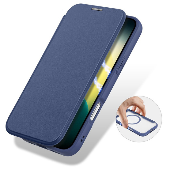 Pouzdro Dux Ducis pro iPhone Air, Skin X Pro, s klopou, pro MagSafe, tmavě modré