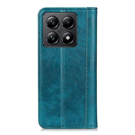 Pouzdro pro Xiaomi 14T, Wallet Litchi Leather, zelené