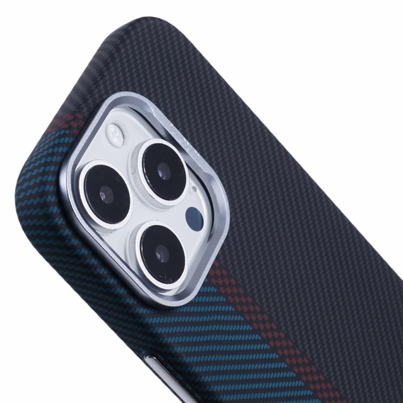 Pouzdro pro iPhone 16 Pro Max, Carbon Fiber MagSafe, černá / modrá