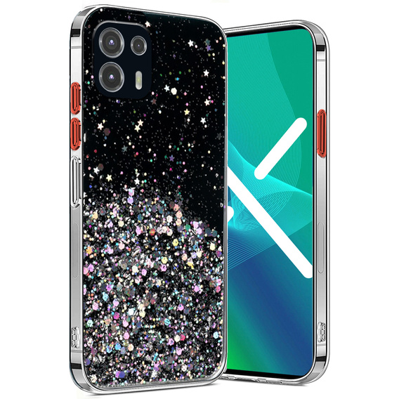 Pouzdro pro Motorola Edge 20 Lite, Glittery, černé