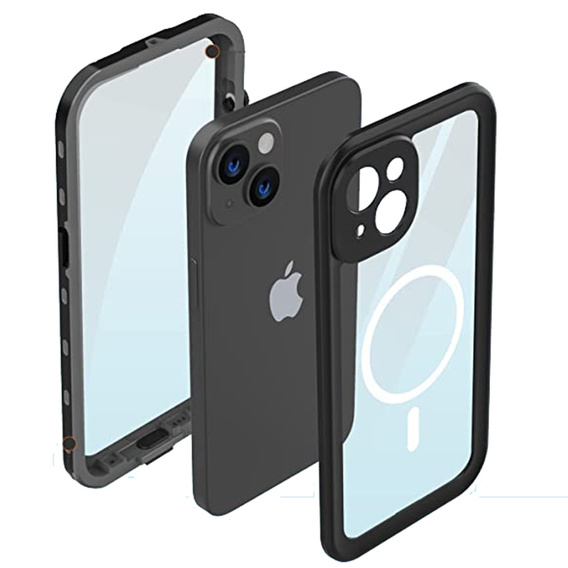 Vodotěsné pouzdro pro iPhone 14, Redpepper, pro MagSafe, černé