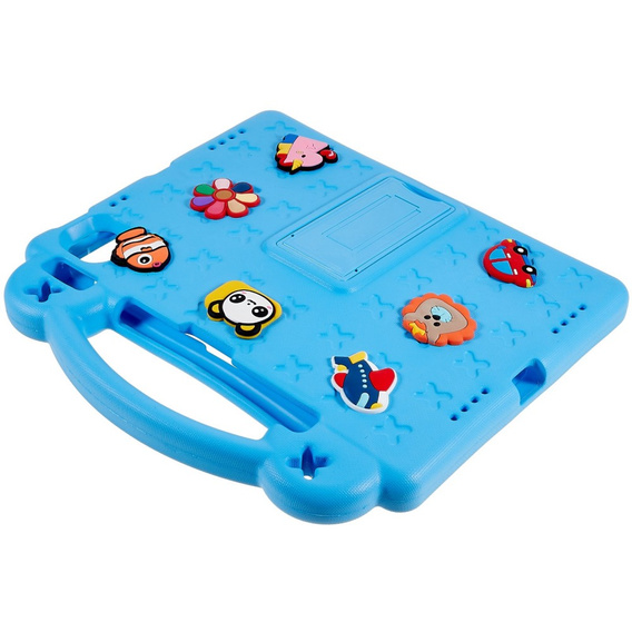 Dětské pouzdro pro Apple iPad Air 11" 6 gen. 2024, Cute Patterns, se stojánkem, modré
